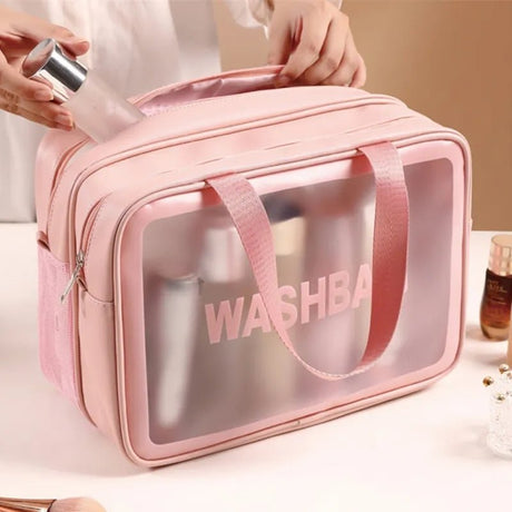 Women Double Layer transparent Cosmetic Bags for Women | Travel Bag