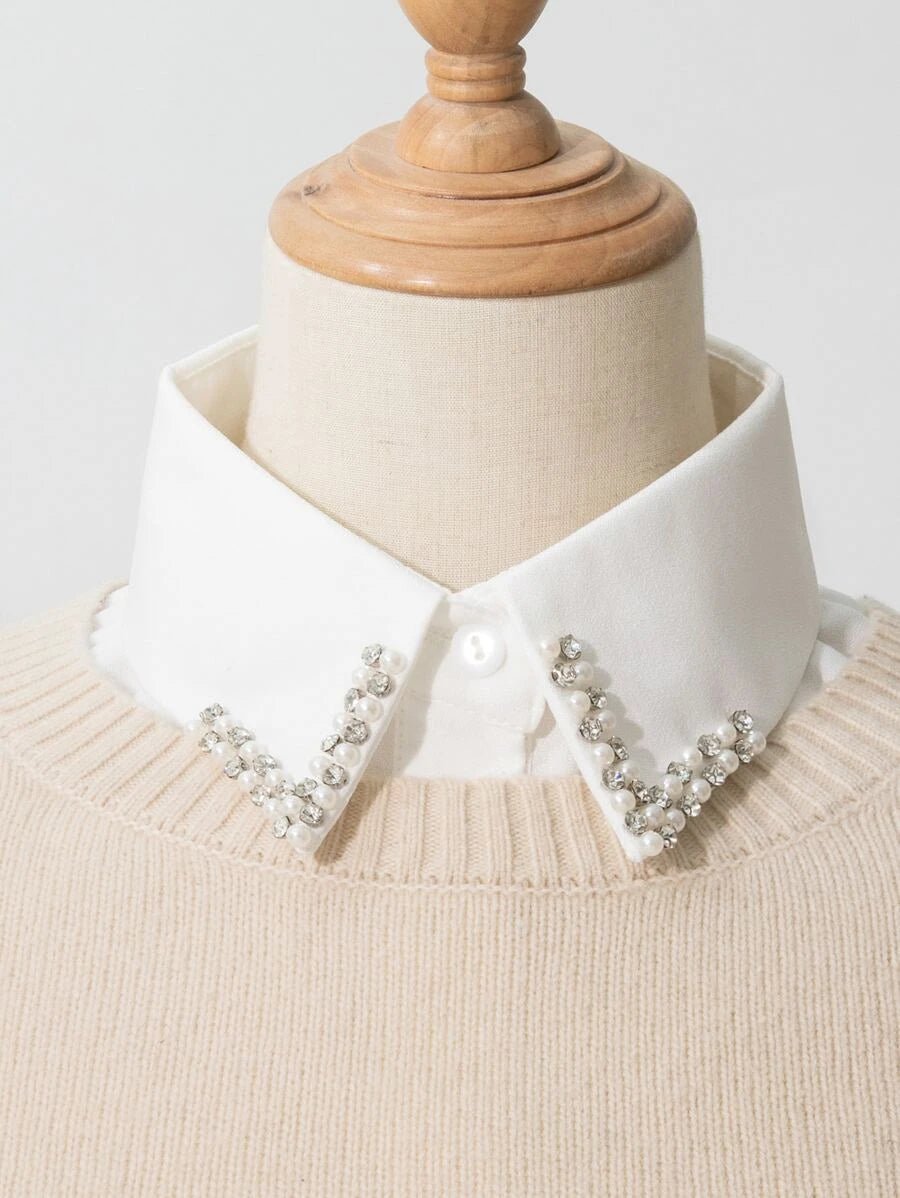 Rhinestone Decor Dickey Collar