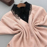 Hollow out flower decor dickey collar