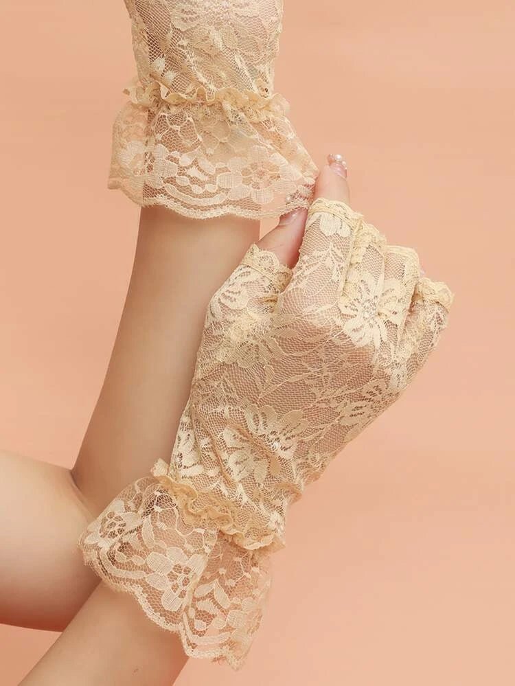 Floral Fingerless Gloves | Bridal Wear