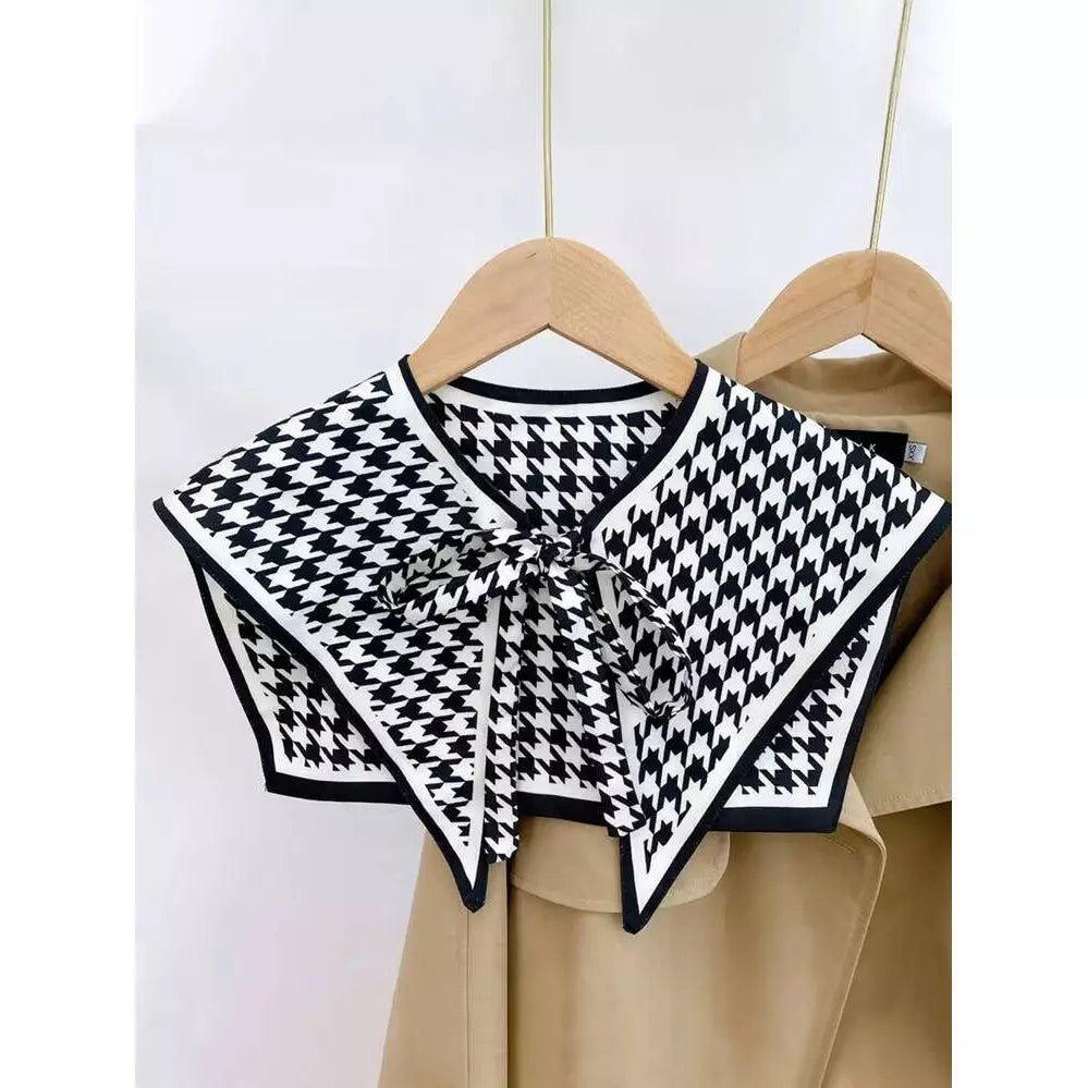 Printed Dickey Collar Houndstooth Design