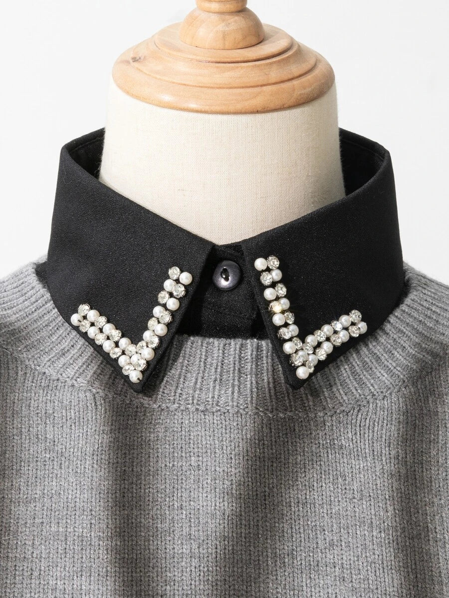 Rhinestone Decor Dickey Collar