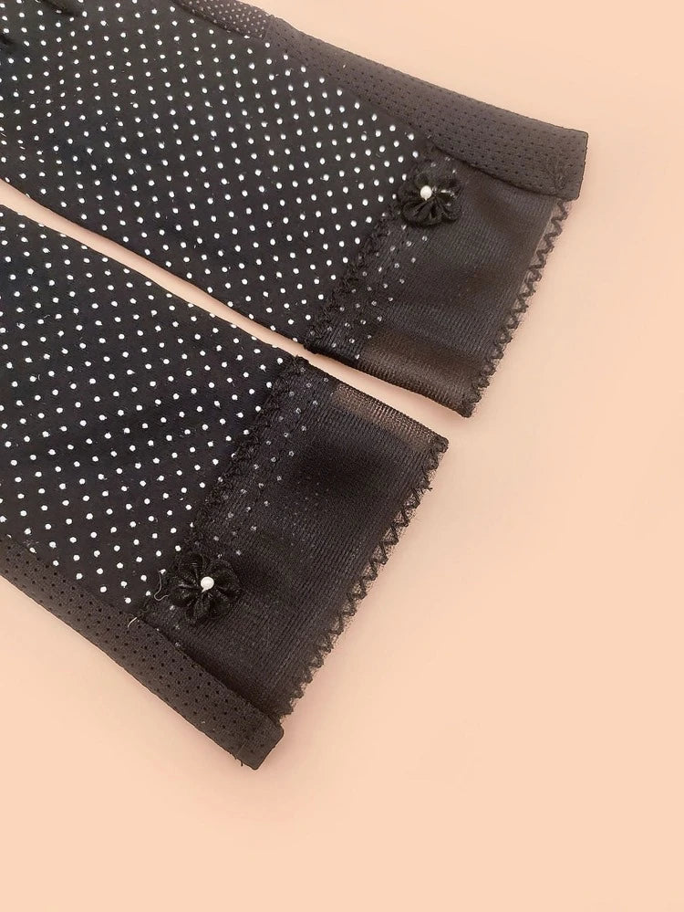 Sun Protection Polka Dotted Driving Gloves | دانتيل |