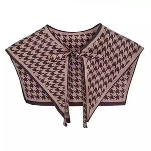 Printed Dickey Collar Houndstooth Design