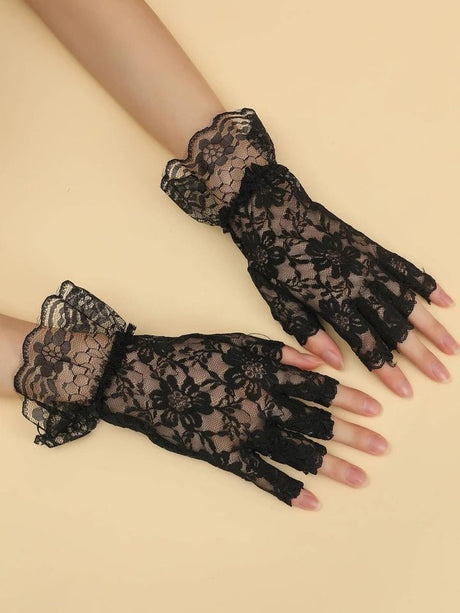 Floral Fingerless Gloves | Bridal Wear
