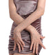 Rhinestone decor fishnet gloves