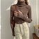 Turtle neck warm women sweater winter with Thumb open