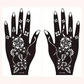 Flower Pattern Mehndi Stencils | 2 Sheets | 4 Style