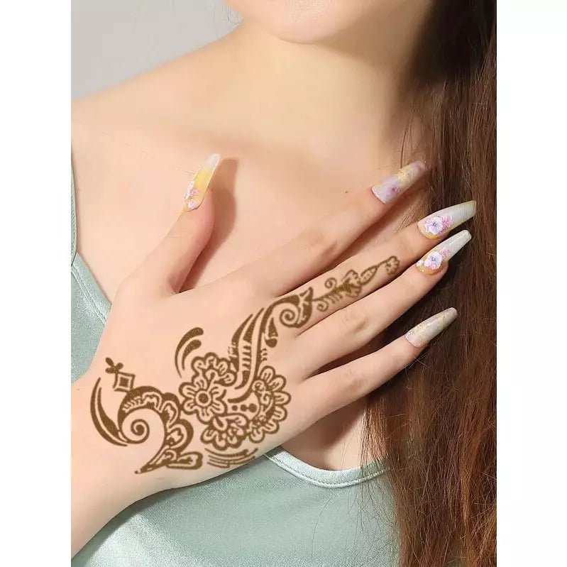 Flower Pattern Mehndi Stencils | 2 Sheets | 4 Style