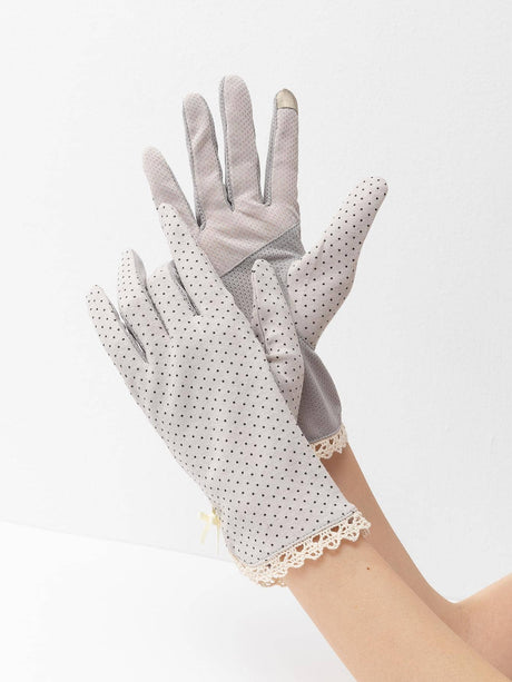 Sun Protection Polka Dotted Driving Gloves | دانتيل |