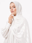 Half Linen & Satin Strips Hijab