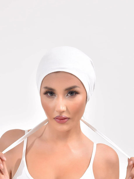 Solid White Undercap for Hijab