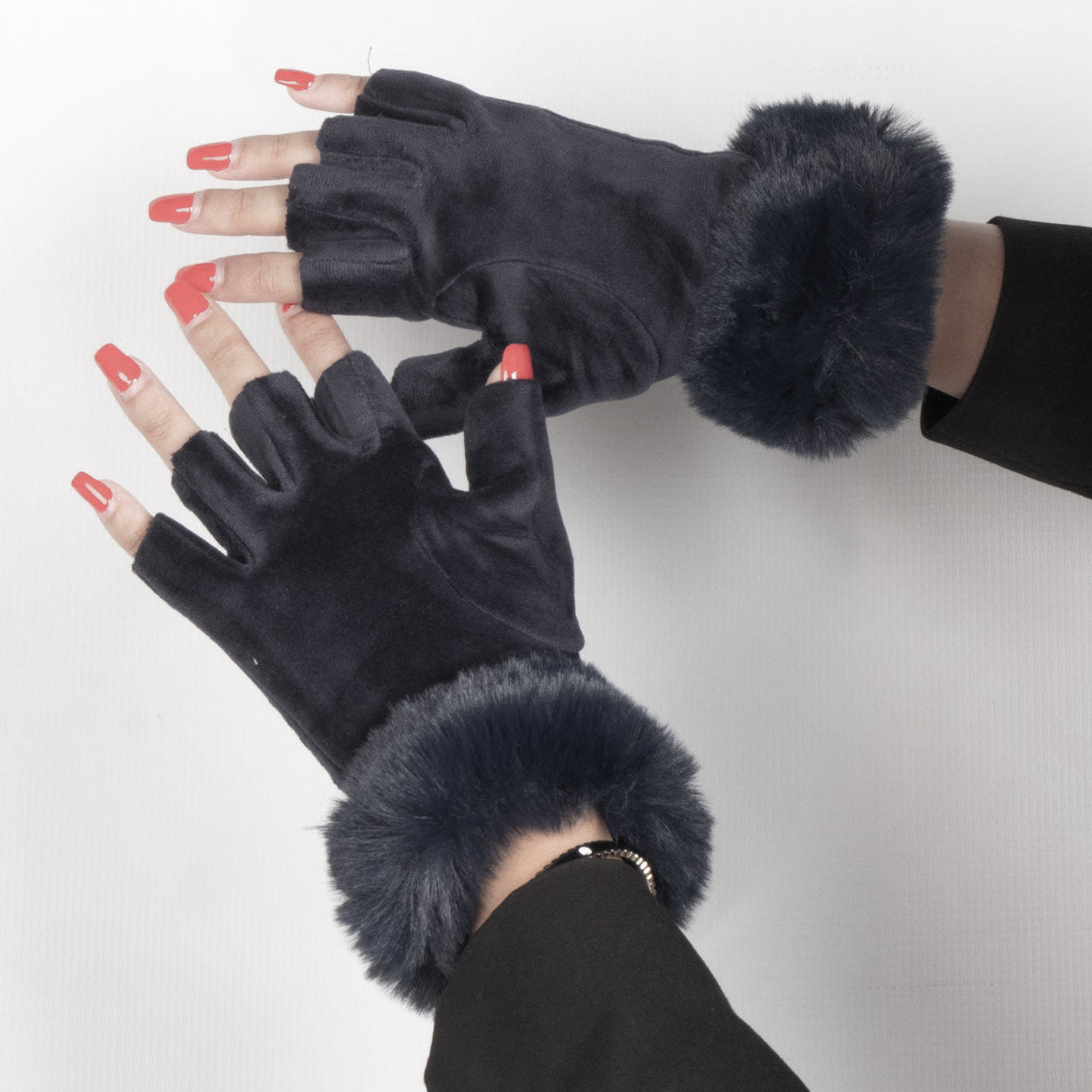 Fluffy Fingerless Gloves for Winter