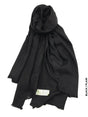 Cashmere Linen Hijab For Winter Black / Plain Scarf (Hijab)