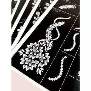 Floral Pattern Henna Stencils | 8 Sheets