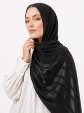 Half Linen & Satin Strips Hijab
