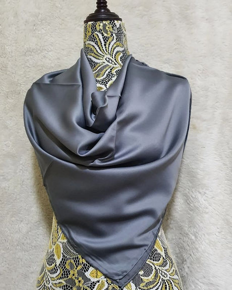 Simple Plain Silk Bandana |Hijab Murabba size 90*90