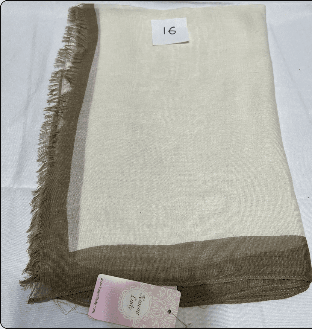 Frame border Linen scarf Kuwait lady