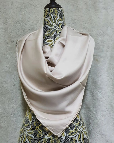 Simple Plain Silk Bandana |Hijab Murabba size 90*90