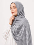 Half Linen & Satin Strips Hijab