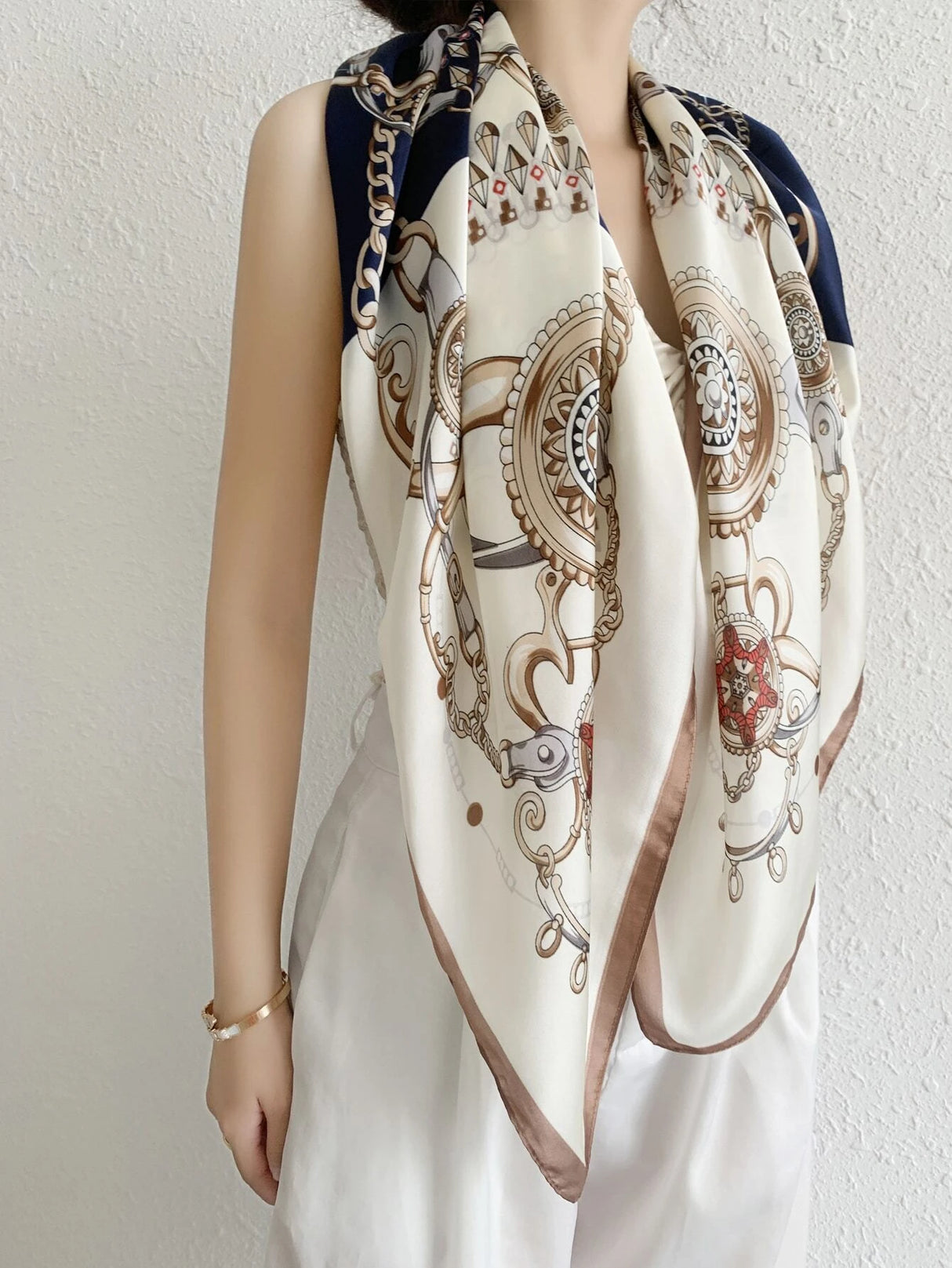 Women Silk Scarf for Summer Hijab Murabba