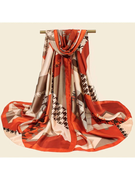 Chain print silk scarf 180*90