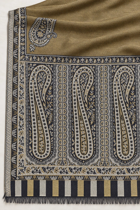Moonlight Reversible Black & Antique Gold Shawl - 03-material-detail