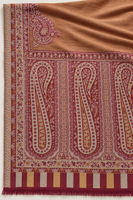 Moonlight Reversible Burgundy & Copper Shawl - 03-material-detail