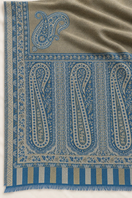 Moonlight Reversible Steel Blue & Pewter Shawl - 03-material-detail