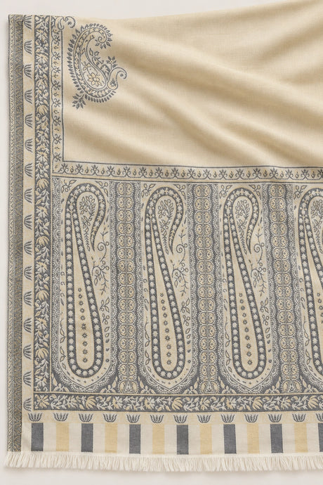 Moonlight Reversible Ivory & Charcoal Shawl - 03-material-detail