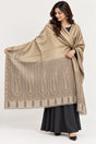 Moonlight Reversible Champagne & Taupe Shawl - 01-model-portrait