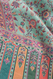 Premium Kani #17 Floral Mint Green Shawl — 02-material-macro