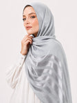 Half Linen & Satin Strips Hijab