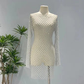 Crystal fishnet flower shaped top