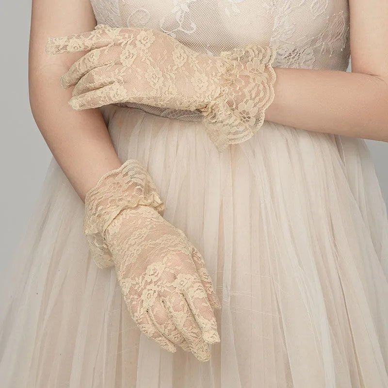 Floral Lace Gloves | Full Finger | Stylish