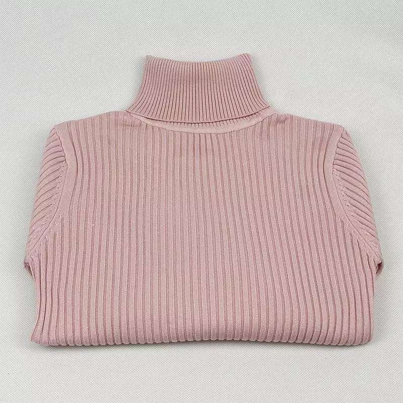 Turtle neck warm women sweater winter with Thumb open