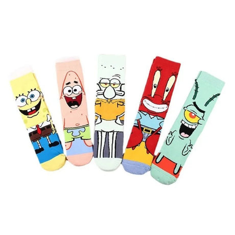 SpongeBob Cartoon Ankle Socks | 5 Pair