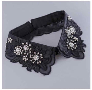 Handmade Rhinestones Lace Collar