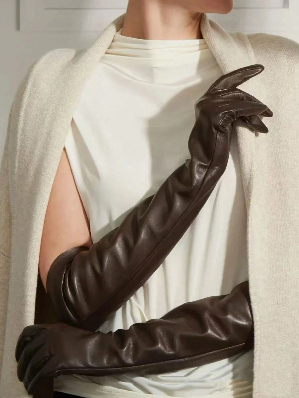 Leather Long gloves