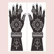 Flower Pattern Mehndi Stencils | 2 Sheets | 4 Style