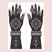 Flower Pattern Mehndi Stencils | 2 Sheets | 4 Style