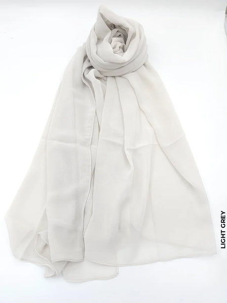 Chiffon Hijab Abaya Light Grey Scarf