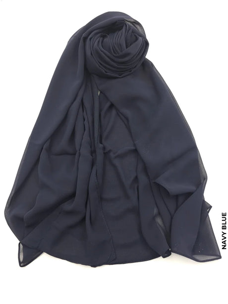 Chiffon Hijab Abaya Navy Blue Scarf