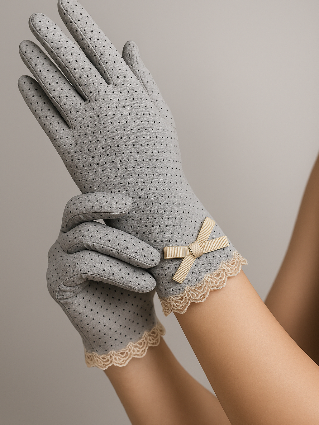 Sun Protection Polka Dotted Driving Gloves | دانتيل |