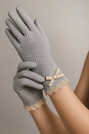 Sun Protection Polka Dotted Driving Gloves | دانتيل |