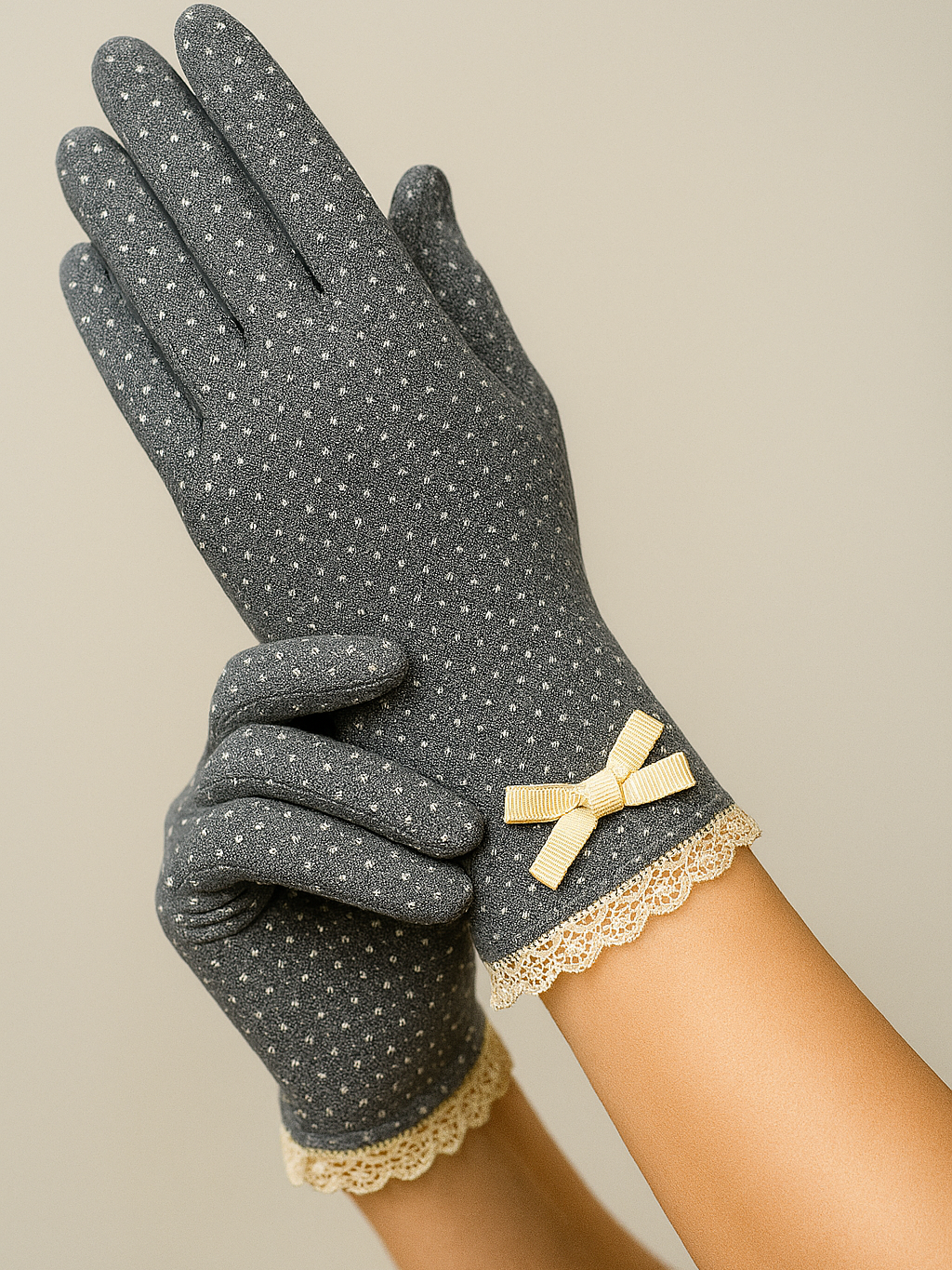 Sun Protection Polka Dotted Driving Gloves | دانتيل |