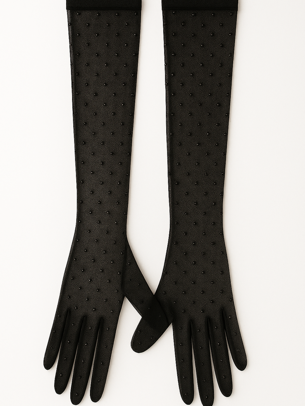 Black Rhinestone Gloves