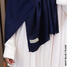 Cashmere Linen Hijab For Winter Navy Blue / Plain Scarf (Hijab)