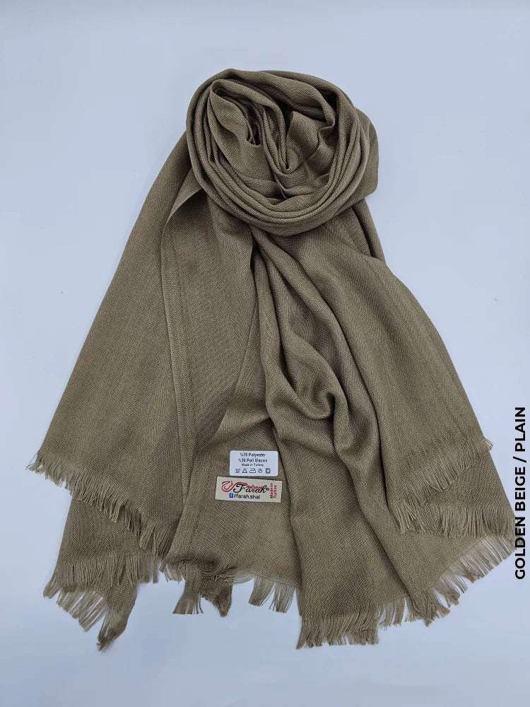 Farah Premium Quality Shawl Golden Beige Linen Scarf