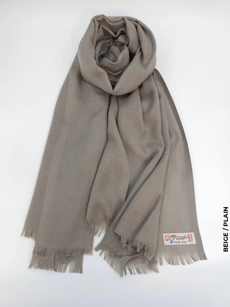 Farah Premium Quality Shawl Beige Linen Scarf